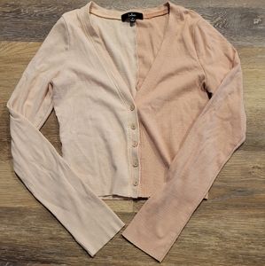 Peach and Blush Colorbock Cardigan Sweater